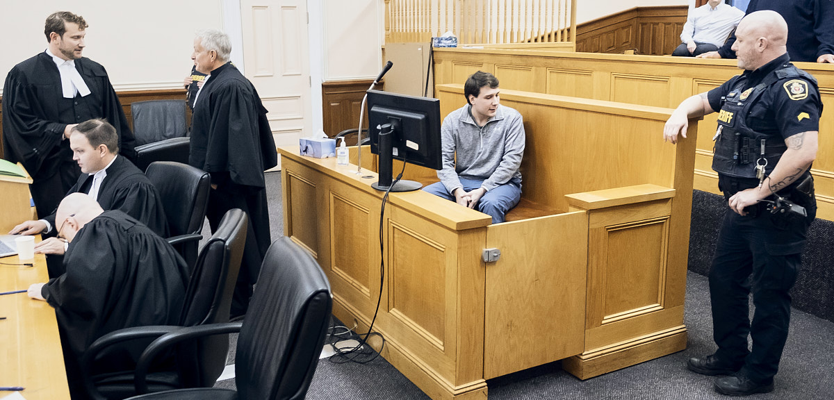 Robert Belbin in the prisoner dock at his murder trial in Supreme Court of Newfoundland and Labrador. Photo by Greg Locke for The Gammy Bird. Robert Belbin in the prisoner dock at his murder trial in Supreme Court of Newfoundland and Labrador. Photo by Greg Locke for The Gammy Bird.