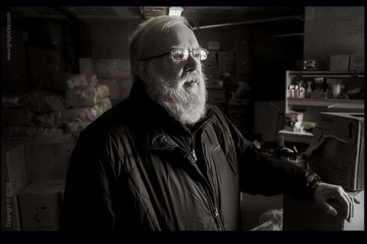 Egbert Walters, photographed in the warehouse of the Community Food Sharing Association by Greg Locke © 2018. - www.greglocke.com